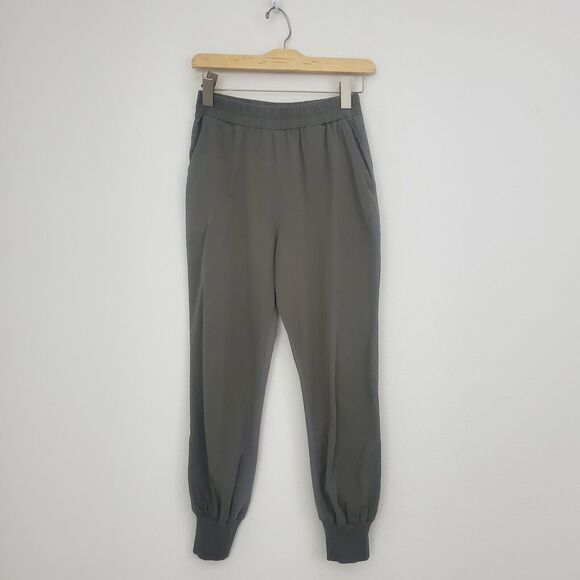 Zara Jogger Pants Small Green Comfy Woven Pull On Casual Lounge Athleisure - Picture 1 of 10